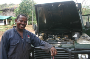 Paul Makau Mwanzia at Wildlife Works' autoshop